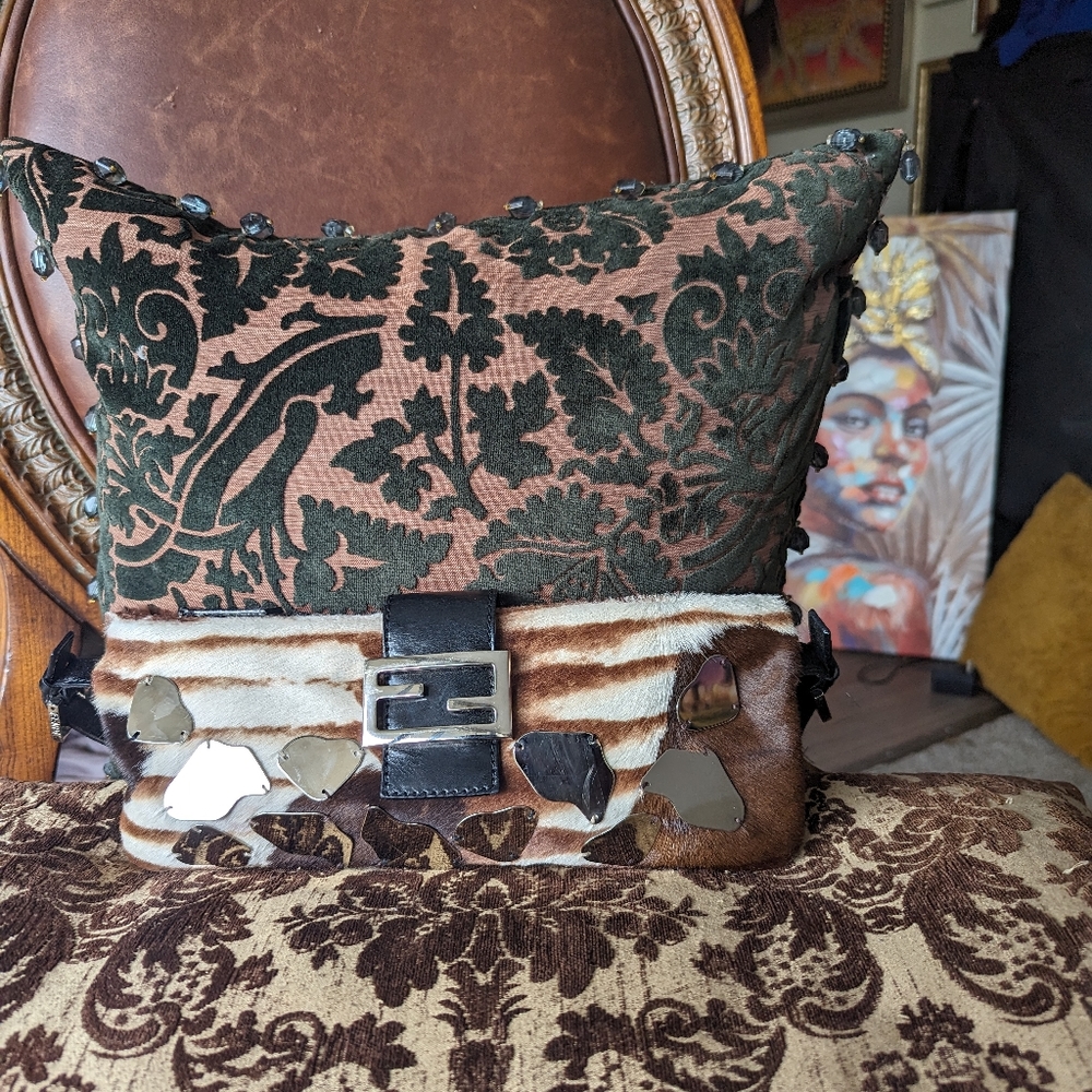 💥RARE💥💯FENDI PONY HAIR & MIRROR BAGUETTE - Picture 12 of 17